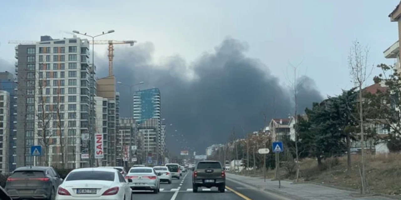 Ankara'da inşaat alanında yangın