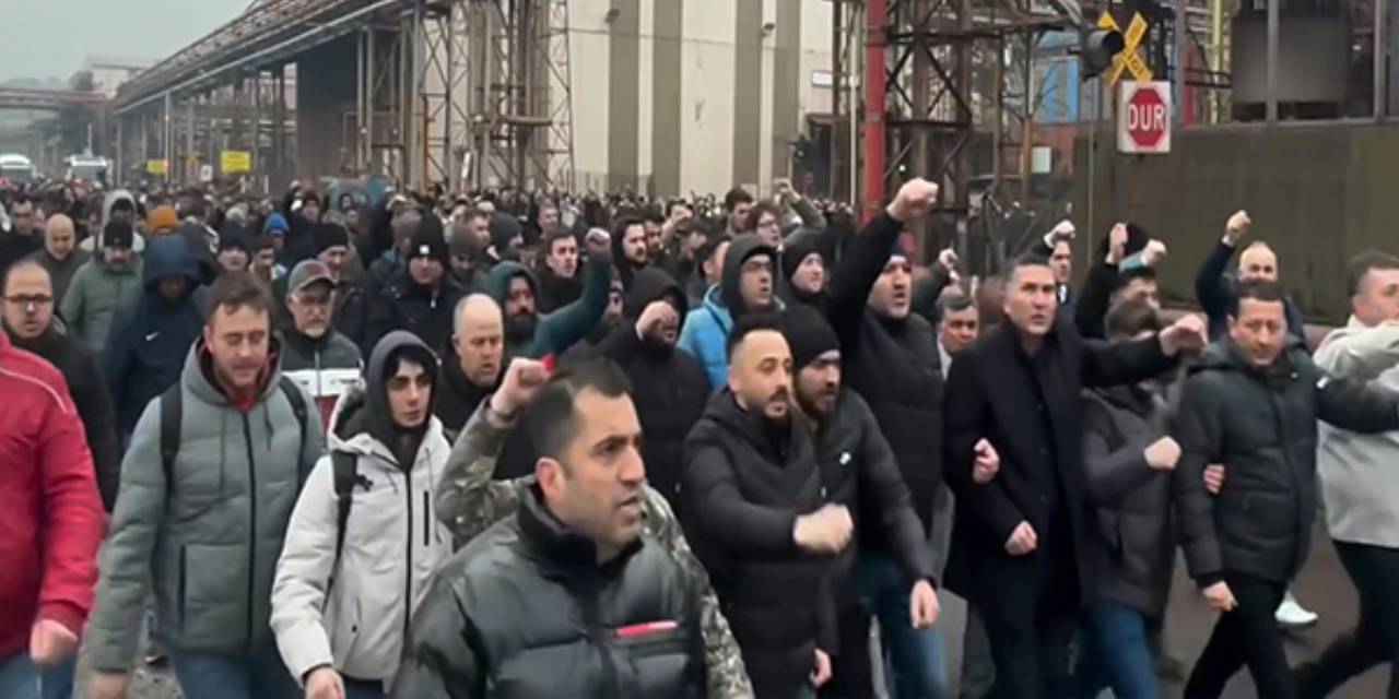 Zonguldak'ta Erdemir işçileri hakları için yürüdü: 'Haklıyız, kazanacağız'