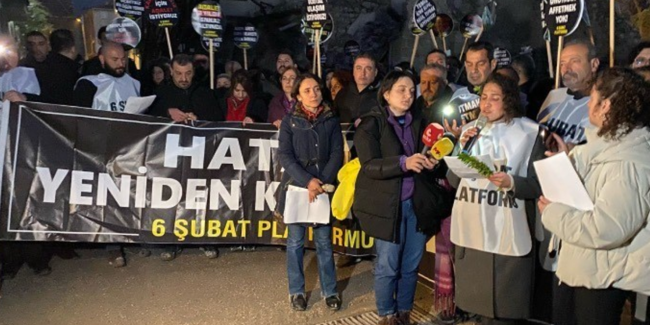 Hatay’da depremin 2. yılında eylem: 'Kaybettiklerimize sözümüz var...'