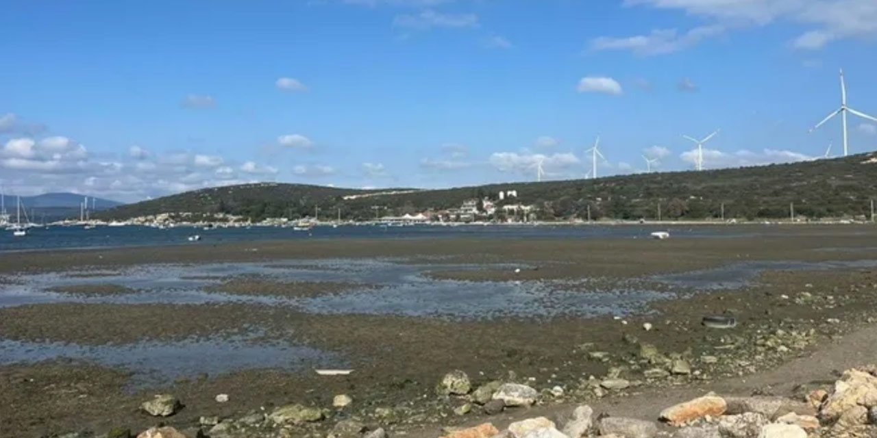 İzmir'de deniz çekildi, tekneler karaya oturdu