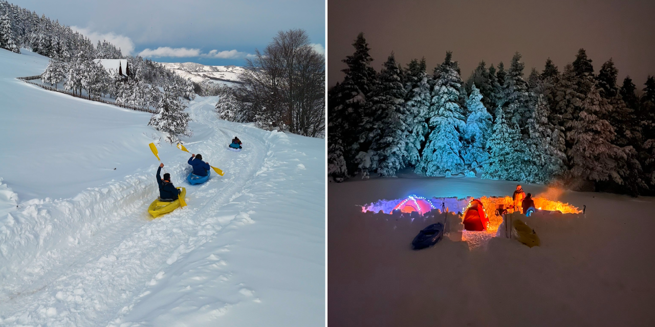 Dondurucu soğukta doğayla buluştular: Samsun’da kış kampı ve kano macerası