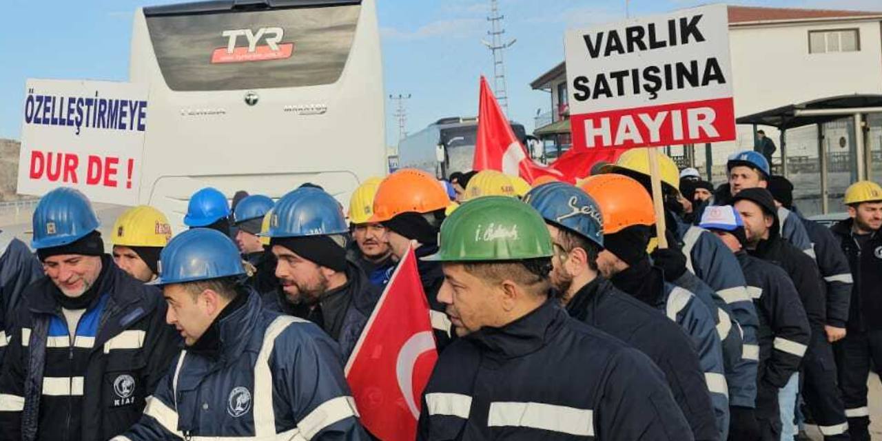 Çayırhan madencilerinin özelleştirme karşıtı yürüyüşü sürüyor: Siyasilerden destek