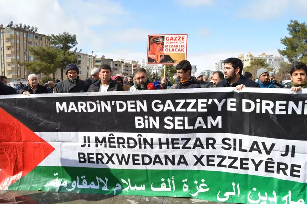 Mardin’de İsrail ve Trump protestosu