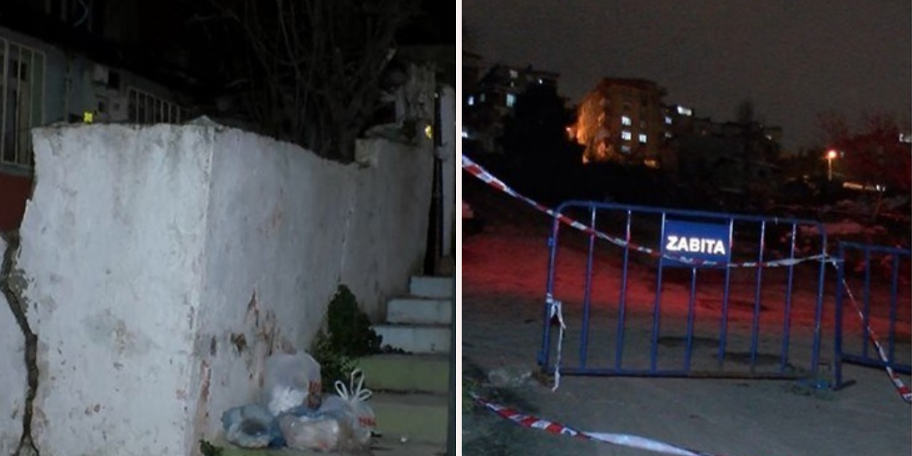Gaziosmanpaşa’da yol çöktü: 4 bina tahliye edildi, mahalleli sokakta kaldı!