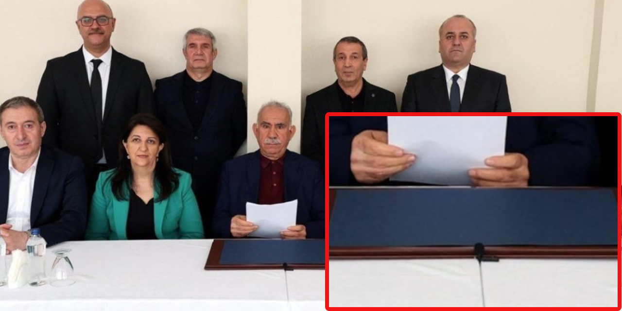 'Öcalan'ın mesajı görüntülü kaydedildi' iddiası: Fotoğrafta dikkat çeken mikrofon detayı