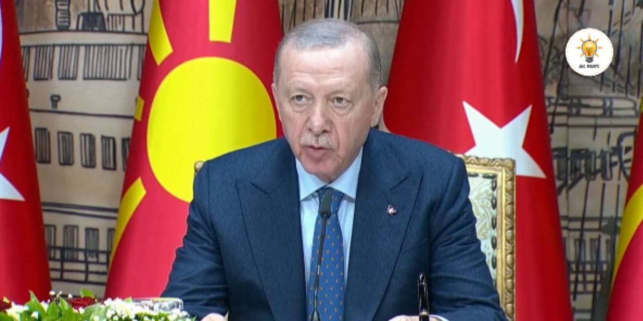 Erdoğan ile Hristijan Mickoski'den ortak basın toplantısı