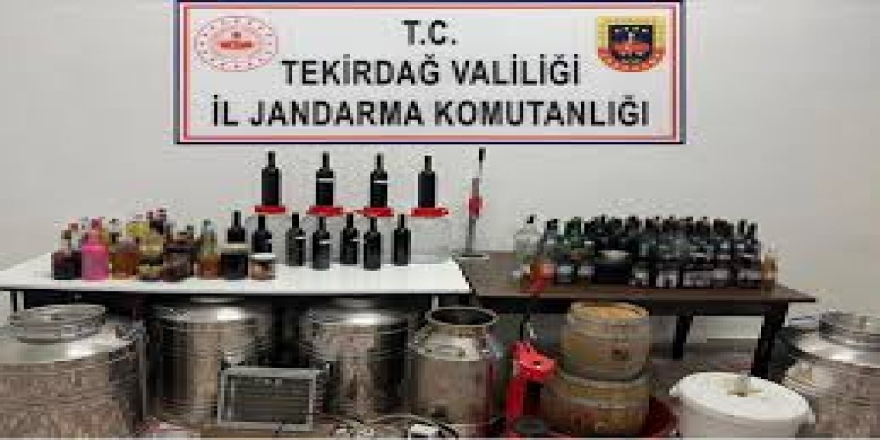 Tekirdağ'da 251 litre sahte içki ele geçirildi