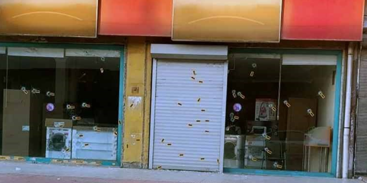 Beyaz eşya dükkanına kurşun yağmuru! 46 mermi isabet etti