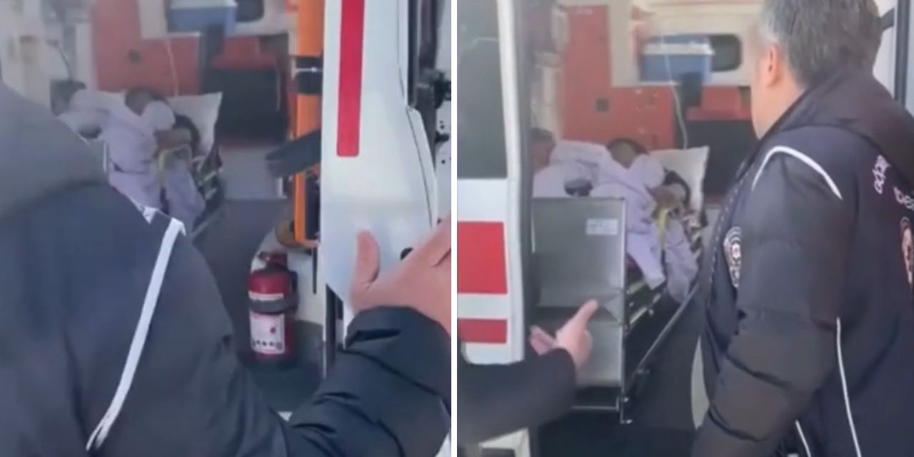 Ambulans ile göçmen kaçırmaya çalışırken yakalandılar