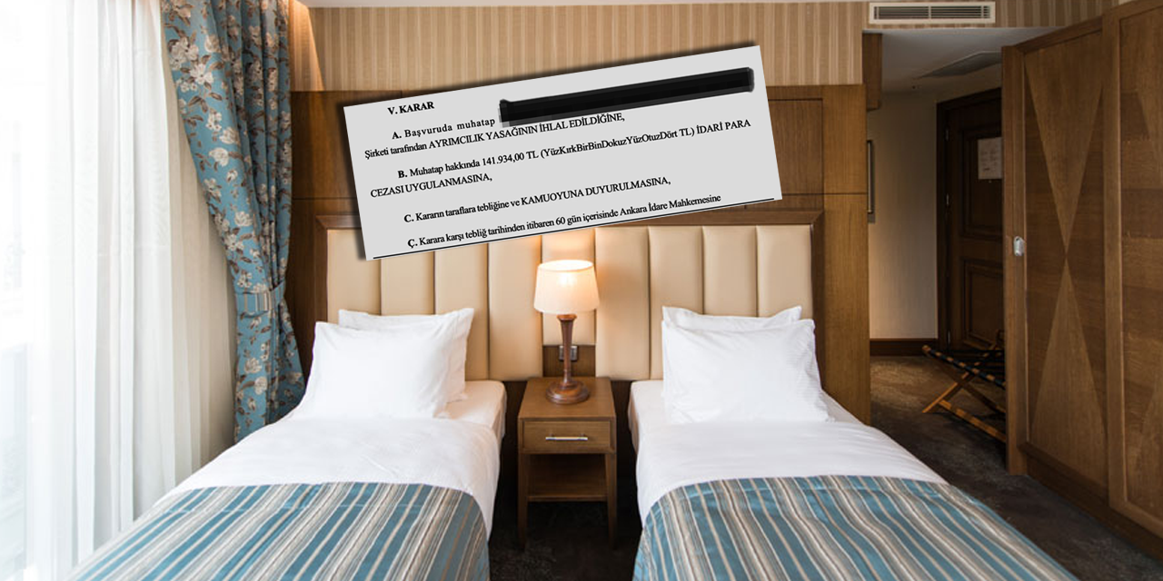 ‘İki erkek aynı odada kalamaz’ diyen otele ceza