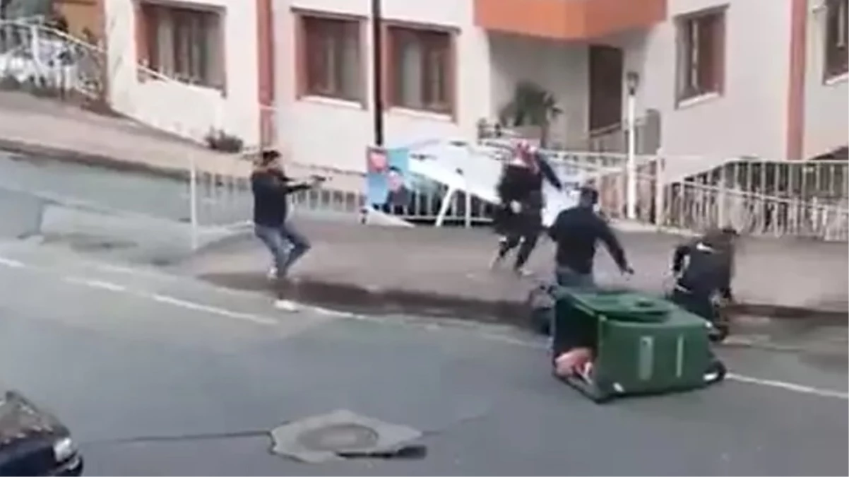 Rize'de husumetli iki grup, cadde ortasında çatıştı