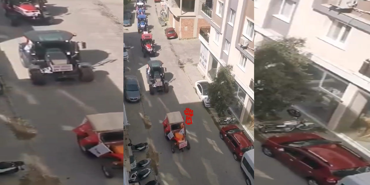 Çiftçiler İmamoğlu için traktörlerle sokakta
