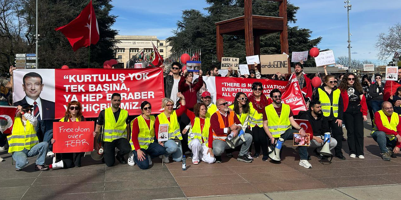Cenevre'de Birleşmiş Milletler Meydanı ‘İmamoğlu’ sloganıyla inledi