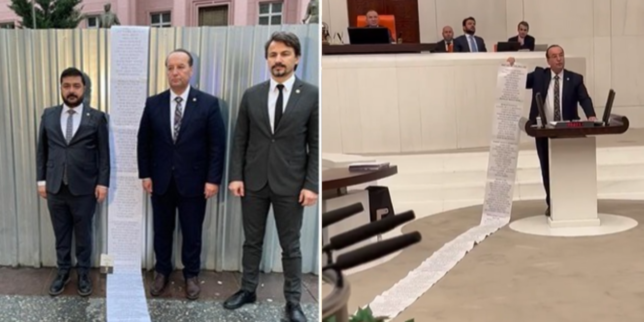 CHP'li Akay, Meclis'te tutuklanan gençlerin metrelik listesini açtı