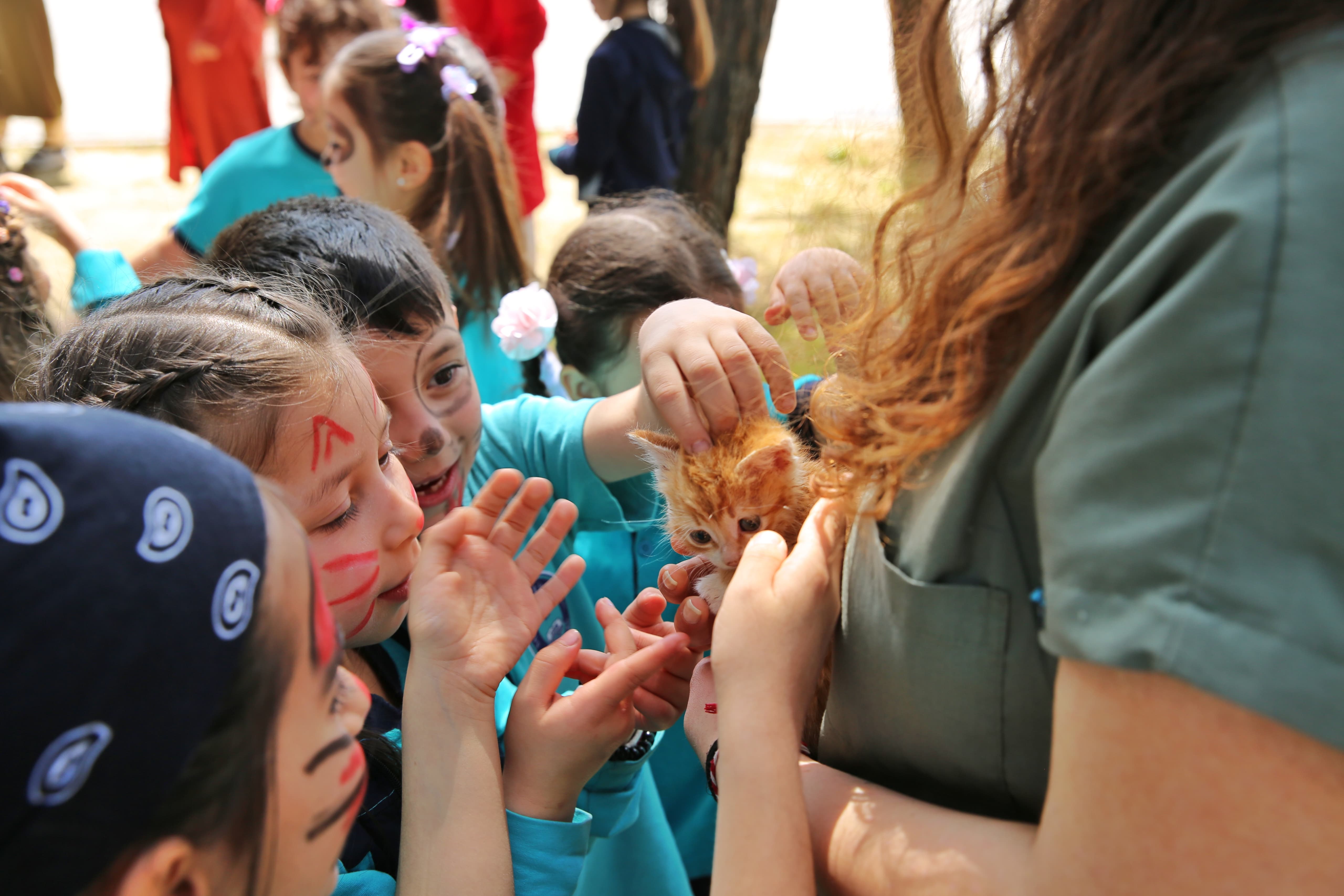 Bursa’da minik kalpler hayvan sevgisiyle buluştu