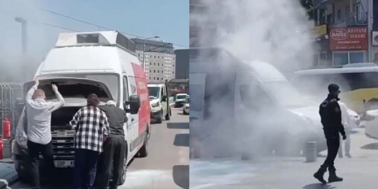Bursa'da CHP aracı alevlere teslim oldu!