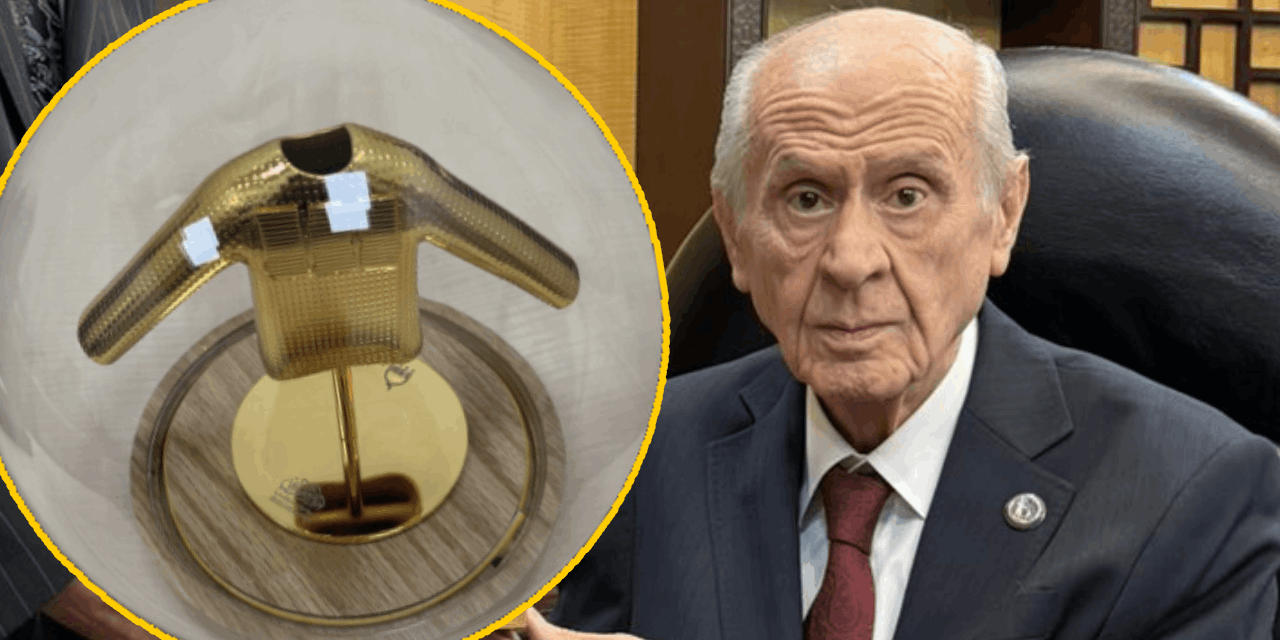 Bahçeli’ye özel hediye: Medine’den ilhamla altın zırh