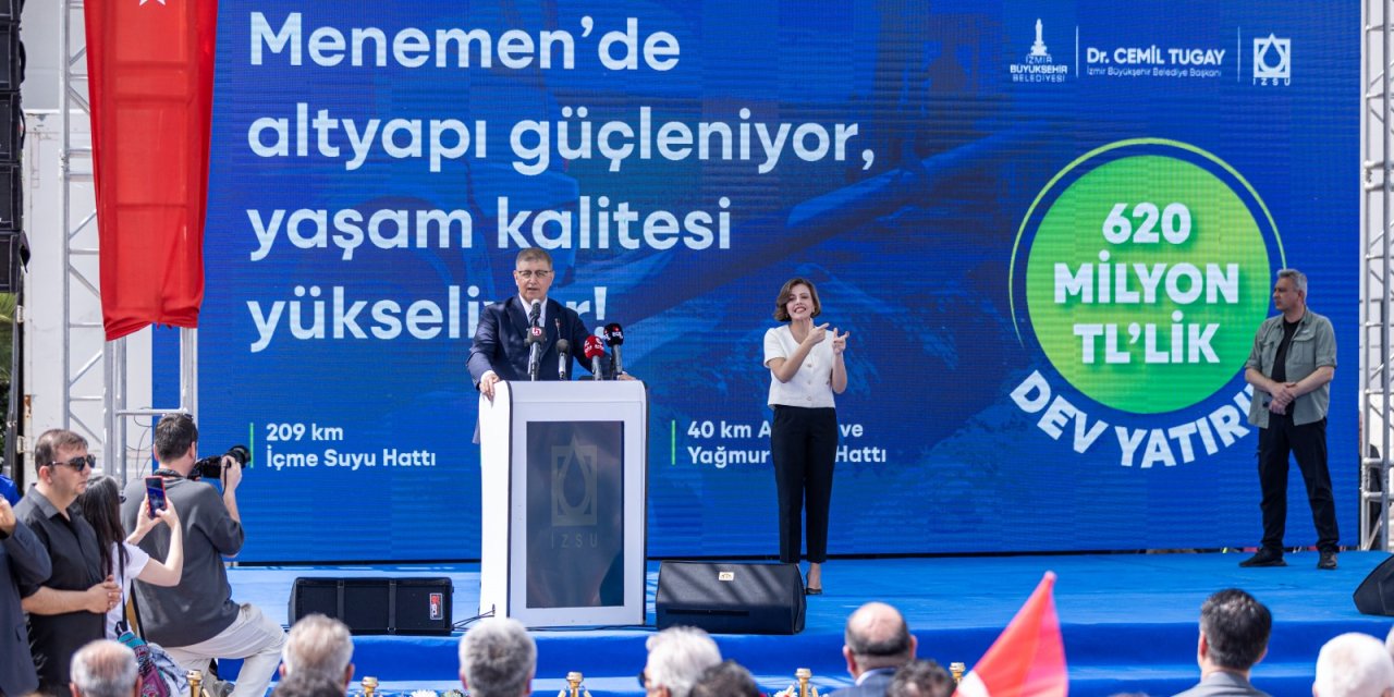 Tugay’dan Menemen’e 620 milyonluk altyapı yatırımı: "İzmir’i karalamaya gelince ağızlarını kapatmıyorlar”