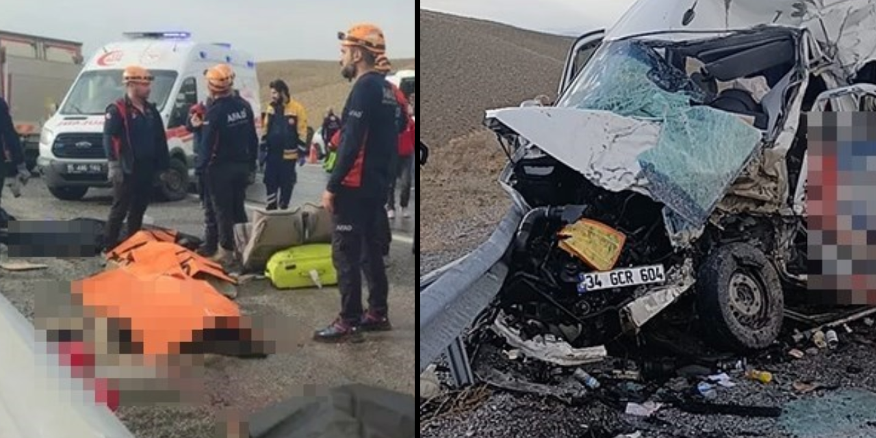 Van'da feci kaza! Yolcu minibüsüyle kamyonet çarpıştı: 6 ölü, 8 yaralı...