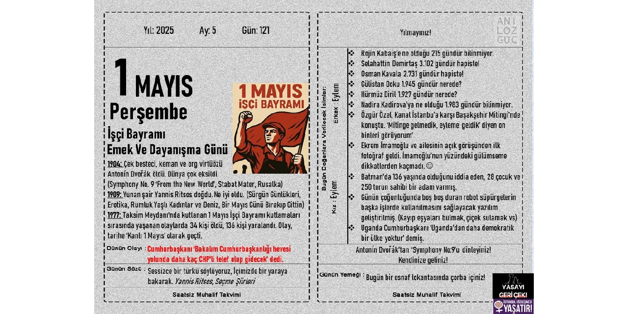İşçi Bayramı Emek Ve Dayanışma Günü