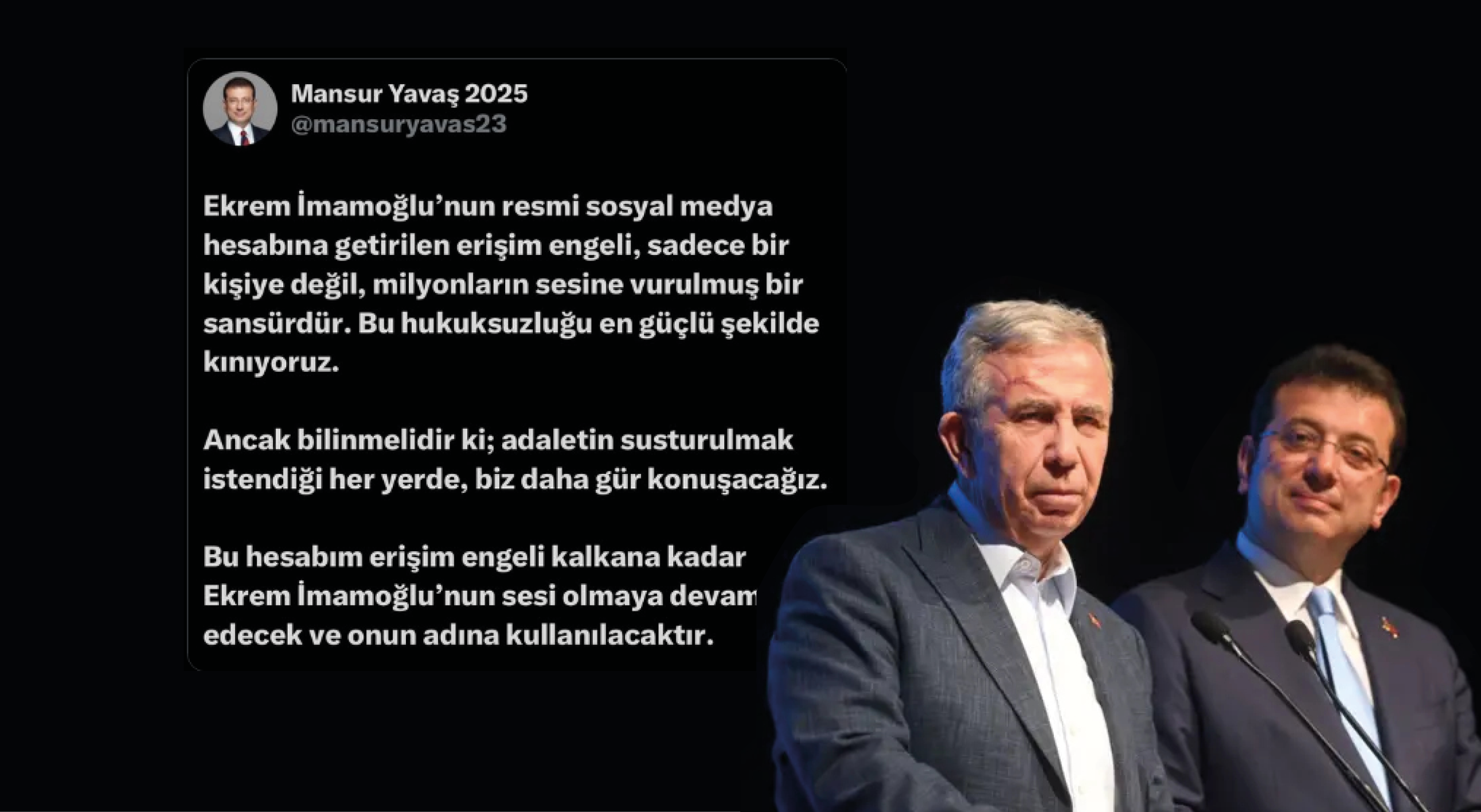 Mansur Yavaş, X’teki hesabını Ekrem İmamoğlu’na tahsis etti
