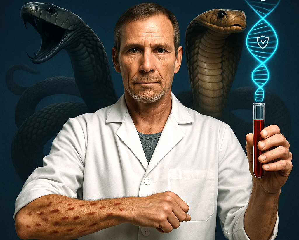 20 yılda kendisine 200 kez yılan zehiri enjekte etti, kanından evrensel panzehir üretildi