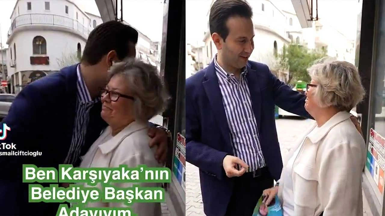 AKP'li aday vatandaşa önce sarıldı, partisini söyleyince aldığı tepki gündem oldu