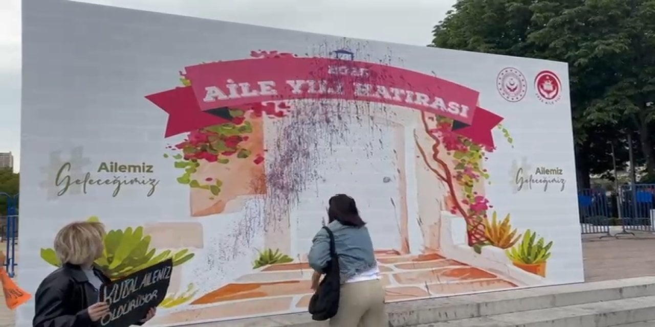 Bakanlığın “Aile Yılı hatırası”na feministlerden mor boya