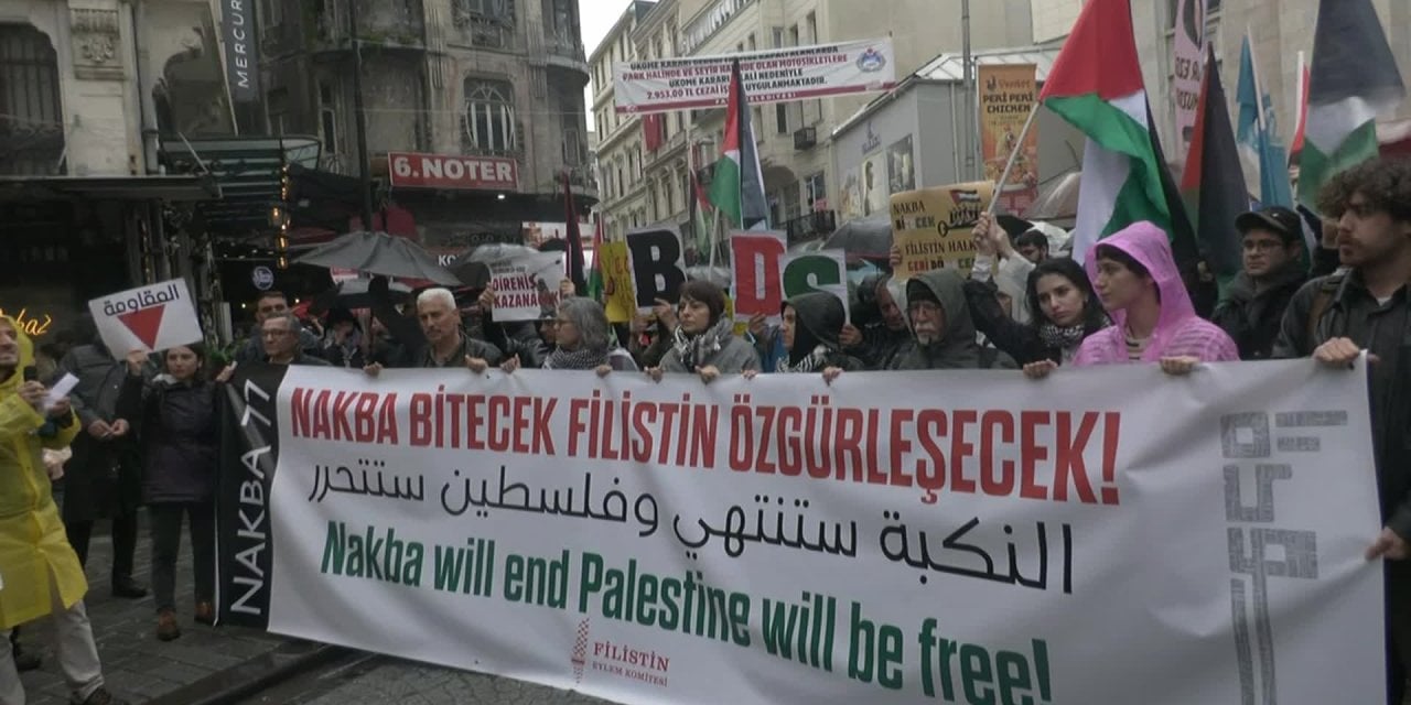 Nakba'nın 77'nci yıl dönümünde İstanbul'da Filistin halkıyla dayanışma yürüyüşü