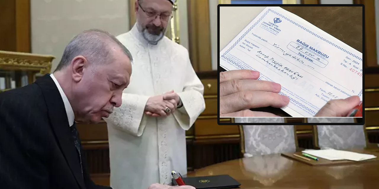 Erdoğan Diyanet Vakfı’na 27 bin TL'lik kurban bağışı yaptı