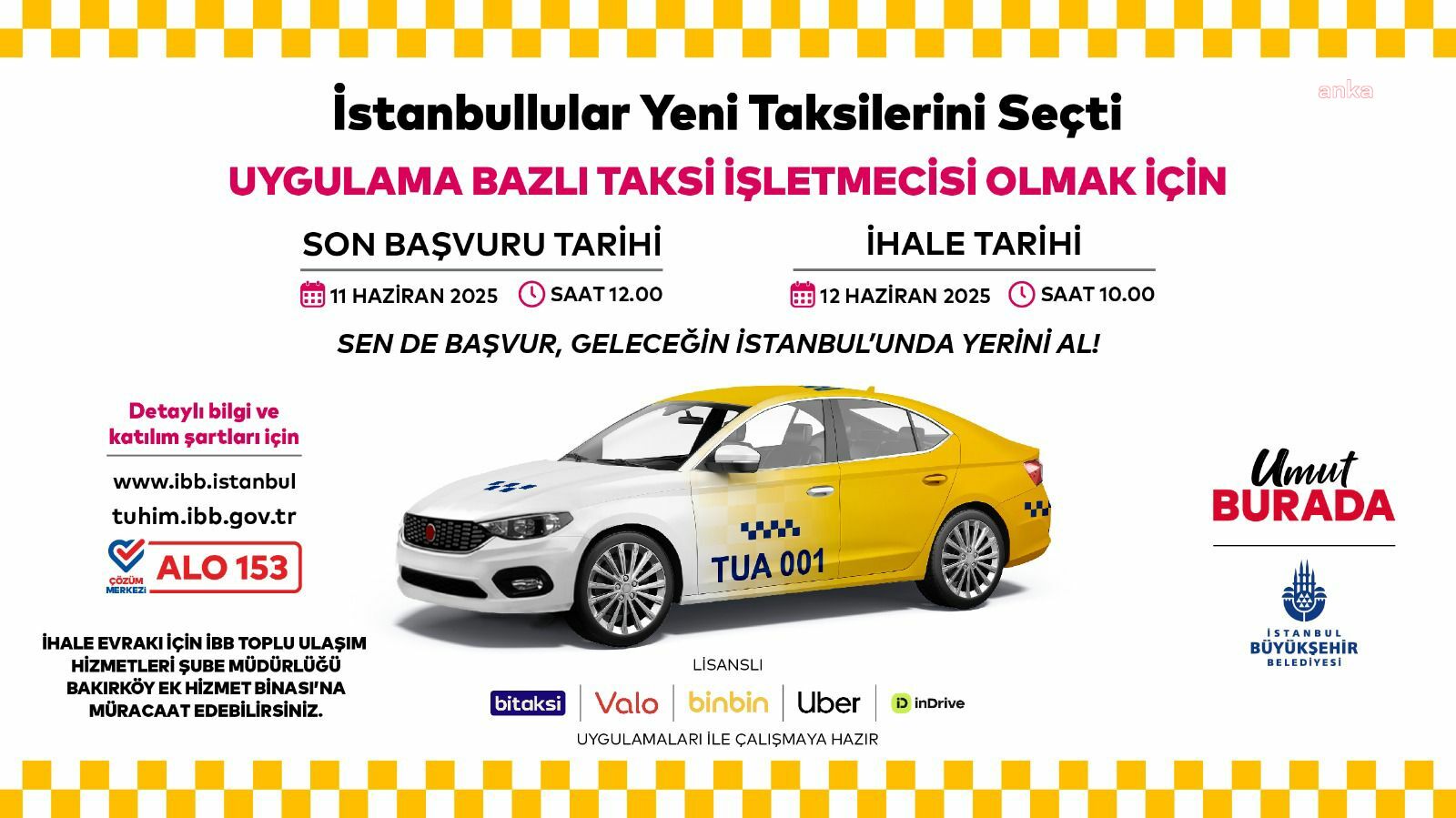 İBB, 150 yeni taksi plakasını ihaleye çıkarıyor: Kullanım hakkı 29 yıl