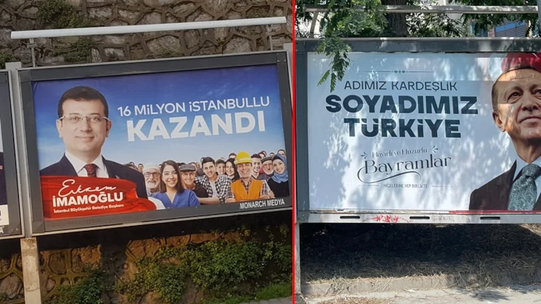 İstanbul'da billboardlardan İmamoğlu gitti, Erdoğan geldi