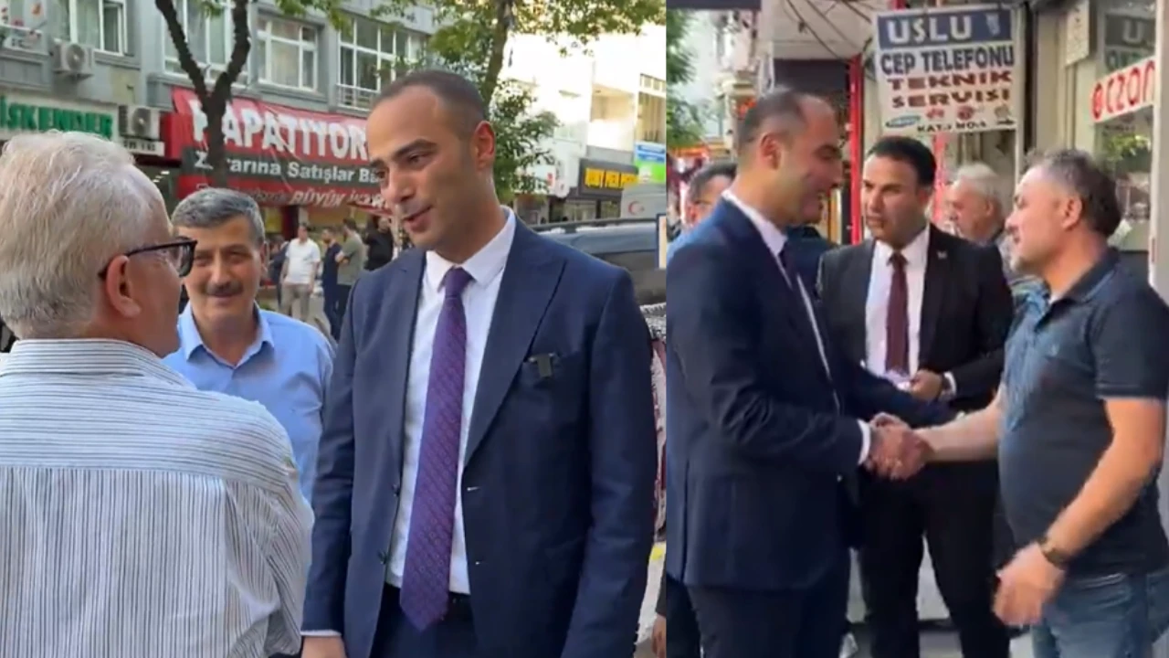 Seçilmiş başkan gibi sahaya indi: AKP’li Eray Karadeniz, esnafı ziyaret etti