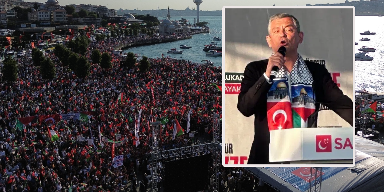 Saadet Partisi’nden Gazze Mitingi: Özgür Özel kürsüde söz aldı