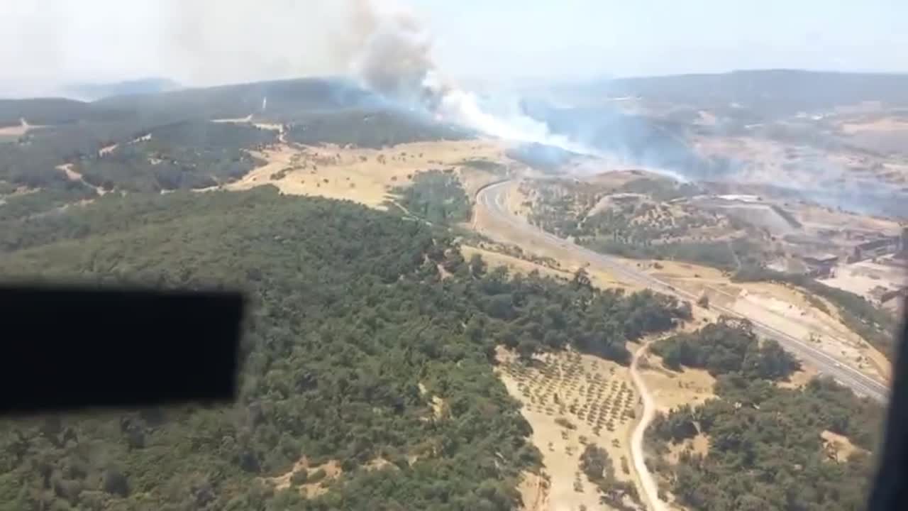 İzmir’in Foça ilçesinde orman yangını