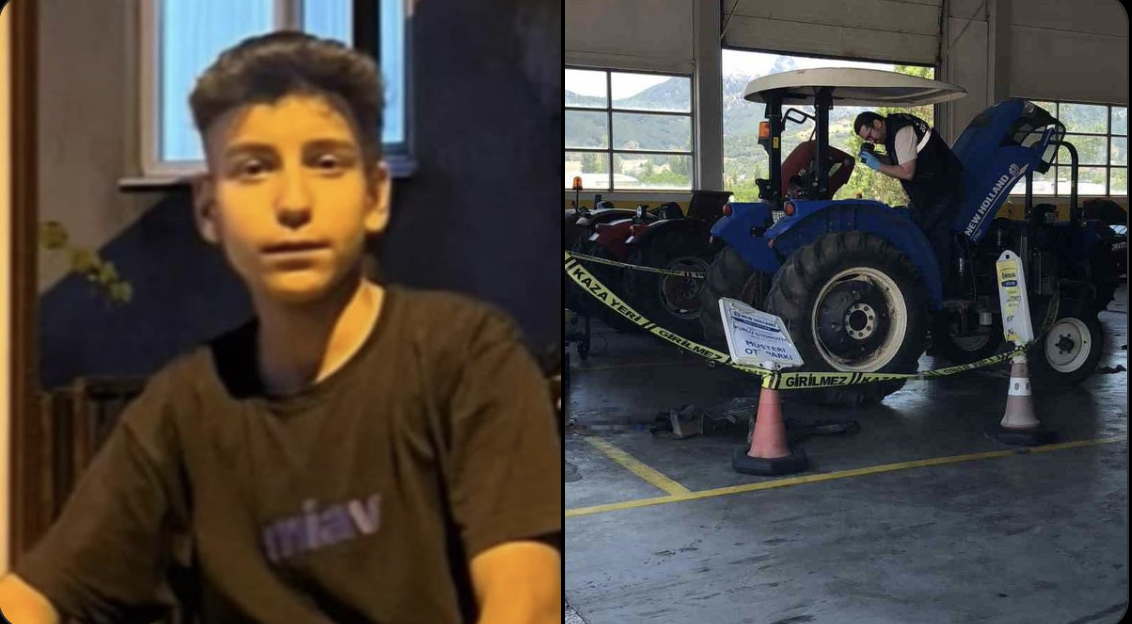 16 yaşındaki çocuk işçi staj yaparken hidrolik kola boynunun sıkışması sonucu öldü