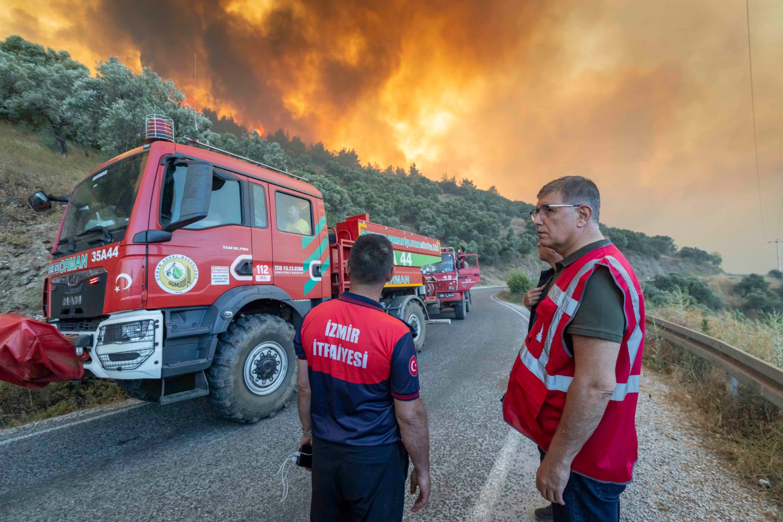 İzmir Ödemiş'te yangın sürüyor