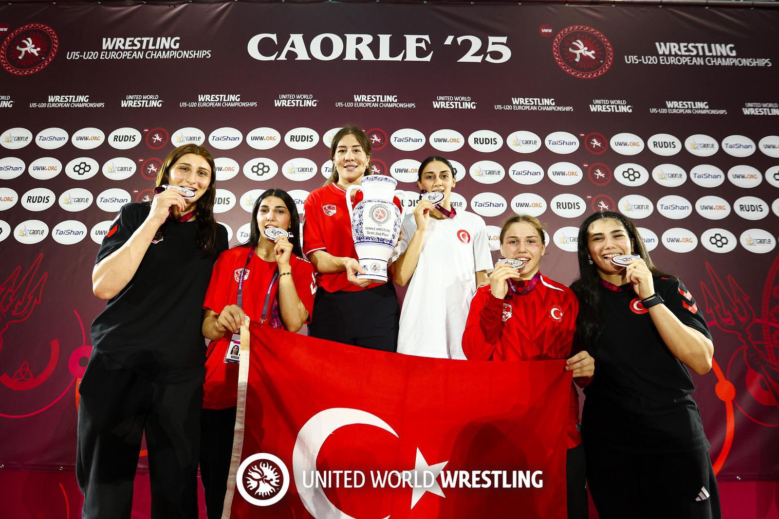 Genç kadın güreşçilerden Avrupa’da tarihi başarı