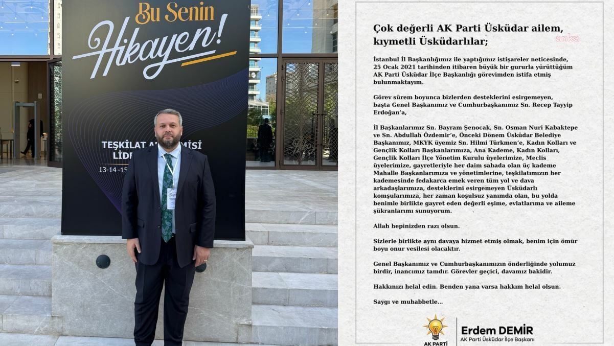 'Davaya hizmet  onur' dedi, 'Yolumuz bir, davamız baki' dedi ama AKP'den istifa etti
