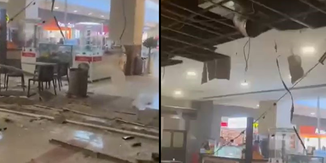 Beylikdüzü'nde AVM'de panik anları: Asma tavan çöktü, yemek katı kapatıldı