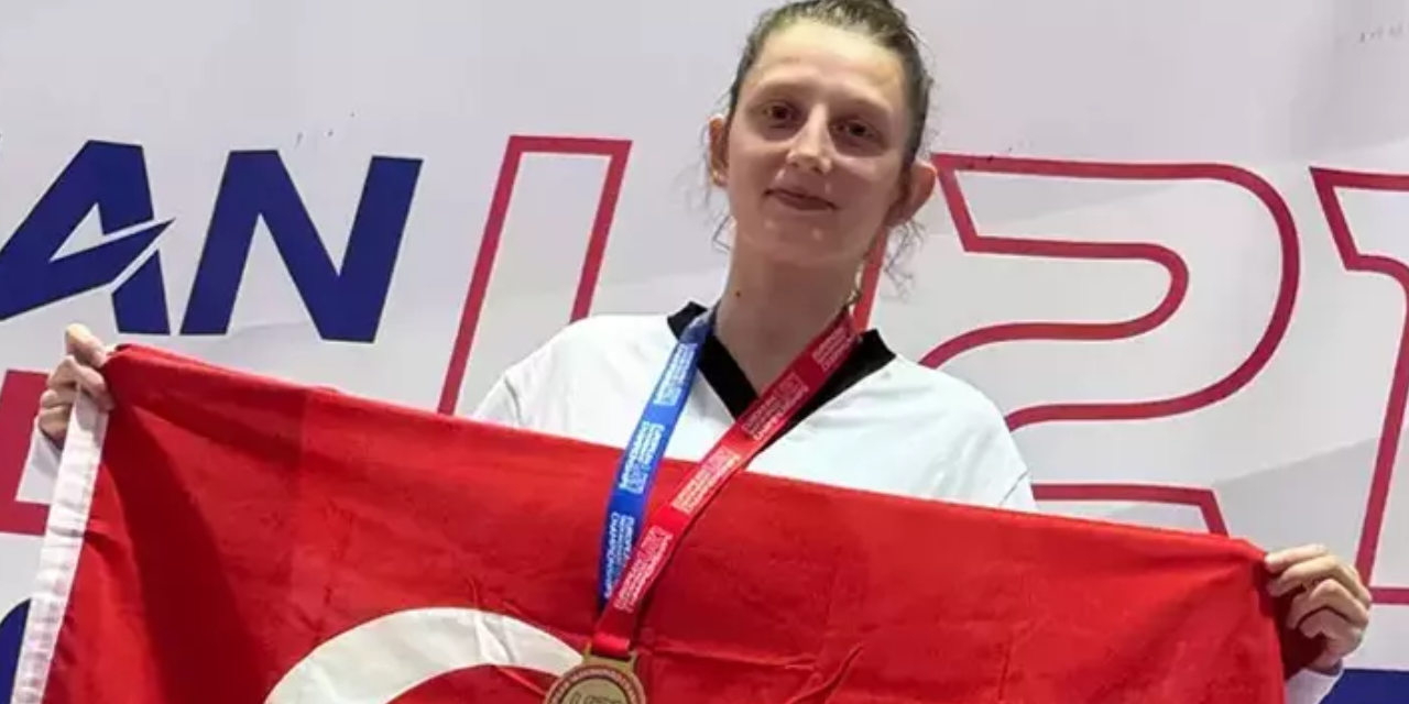 Milli tekvandocu Şevval Çakal, Almanya'da altın madalya kazandı!