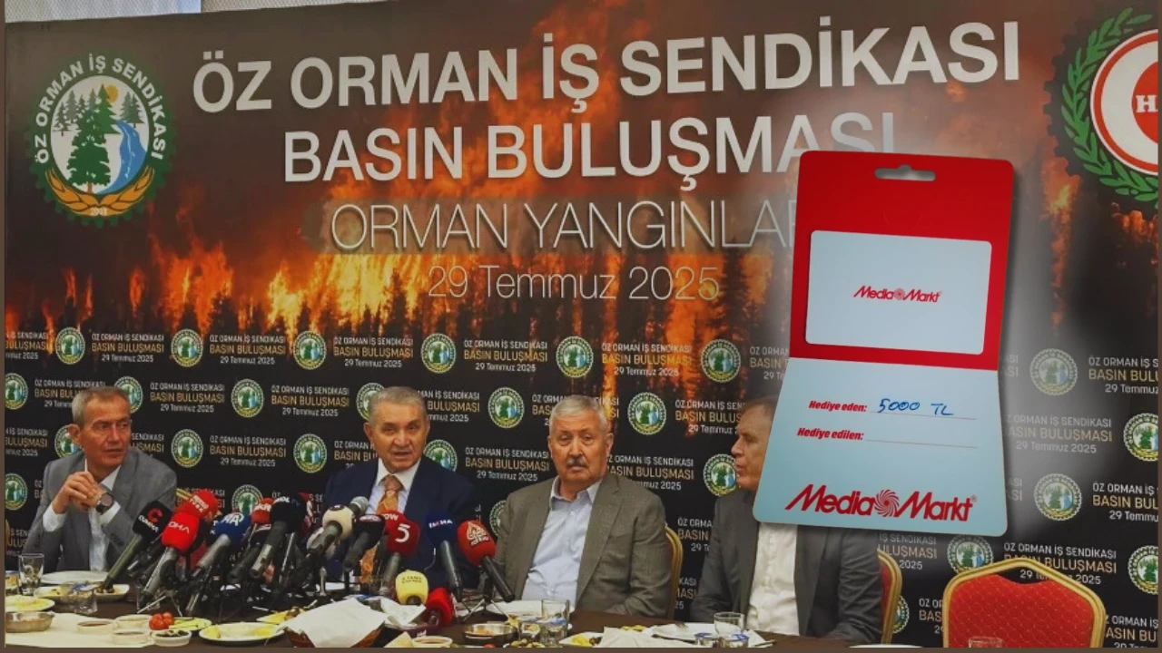 Yangınla boğuşan işçiler sahipsiz, sendika gazetecilere hediye yağdırdı