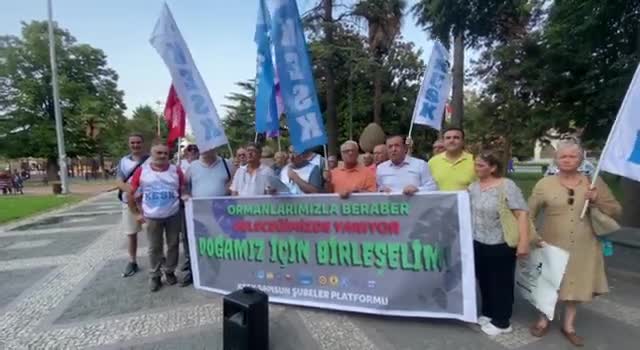 Samsun'da orman yangınları protestosu: Yeniden ağaçlandırma anayasal zorunluluk