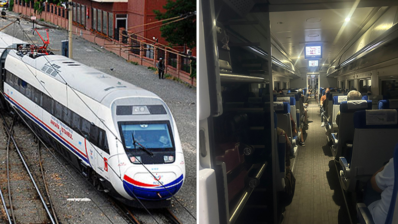 İstanbul-Ankara seferini yapan hızlı tren yağış nedeniyle 1 buçuk saat yolda kaldı