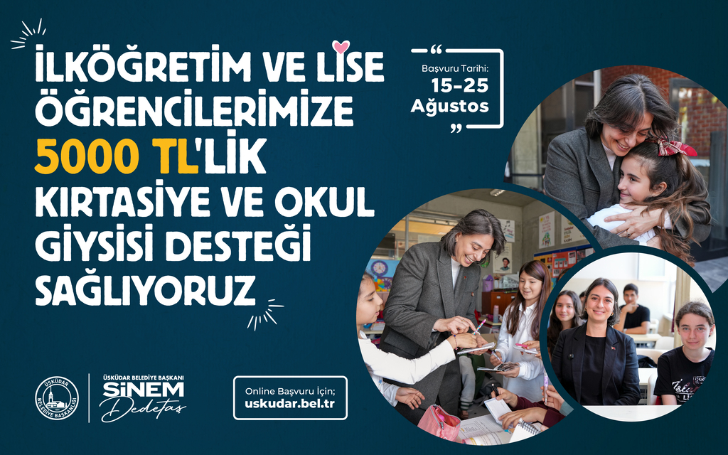 Üsküdar Belediyesi’nden öğrencilere 5 bin lira destek