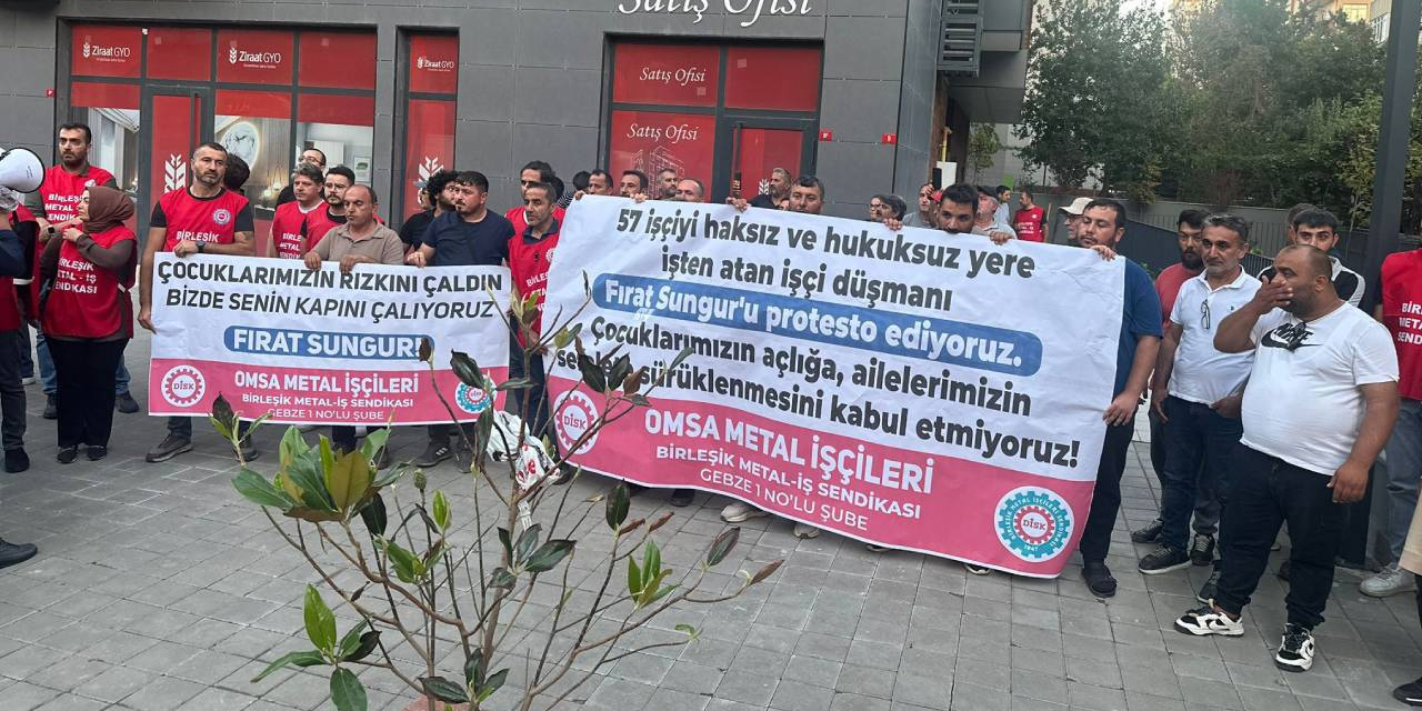 Birleşik Metal-İş’ten işverenin evi önünde eylem: 'Fabrikada da evlerinde de patronlara huzur yok'