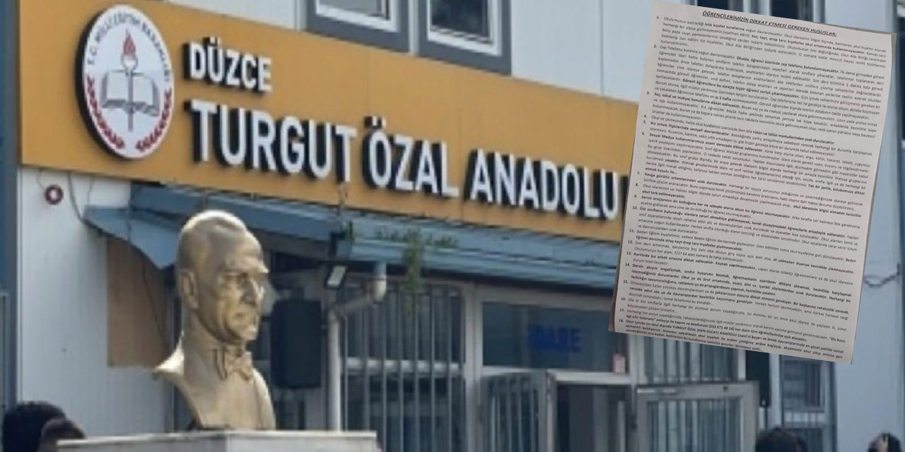 Lisede ‘kız öğrenci ön koltuğa oturmayacak, tayt giyilmeyecek’ yazısı