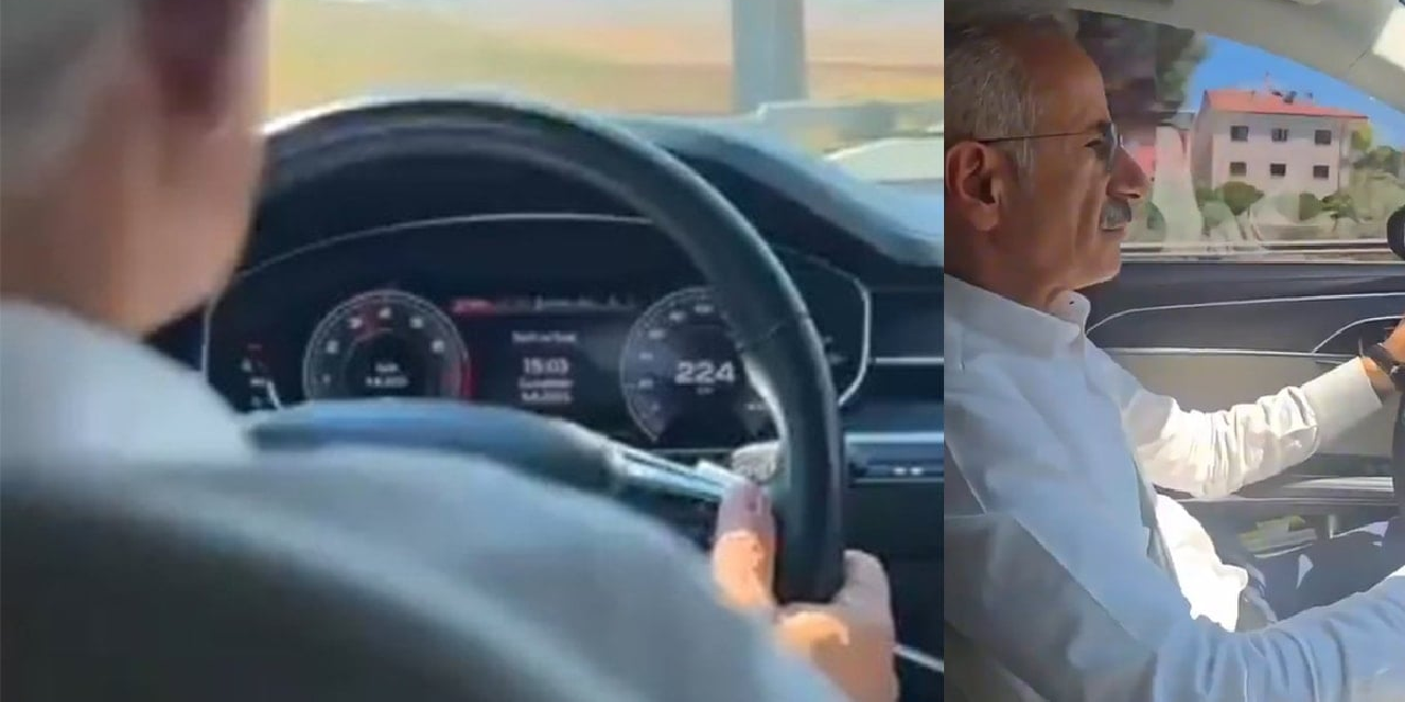 Bakan Uraloğlu 224 km hızla gittiği anları paylaştı, sosyal medyadan tepki yağdı