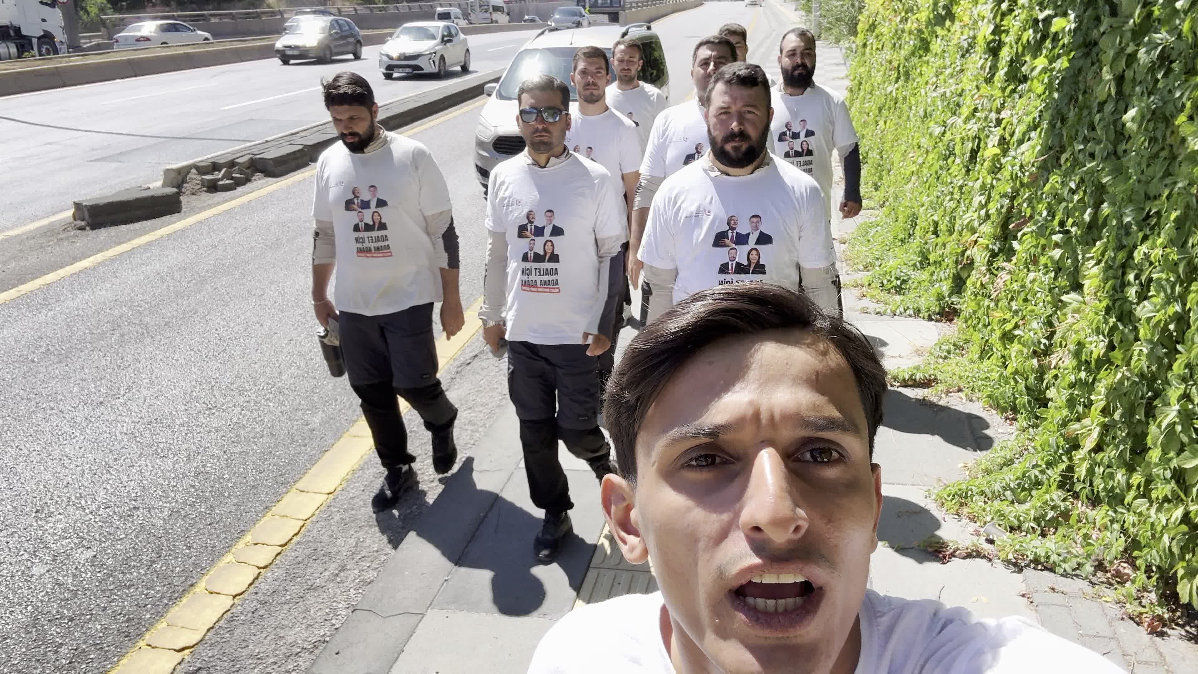 Adana'dan Silivriye 'özgürlük' için yürüyen CHP'li gençler 20'nci günde Ankara'da