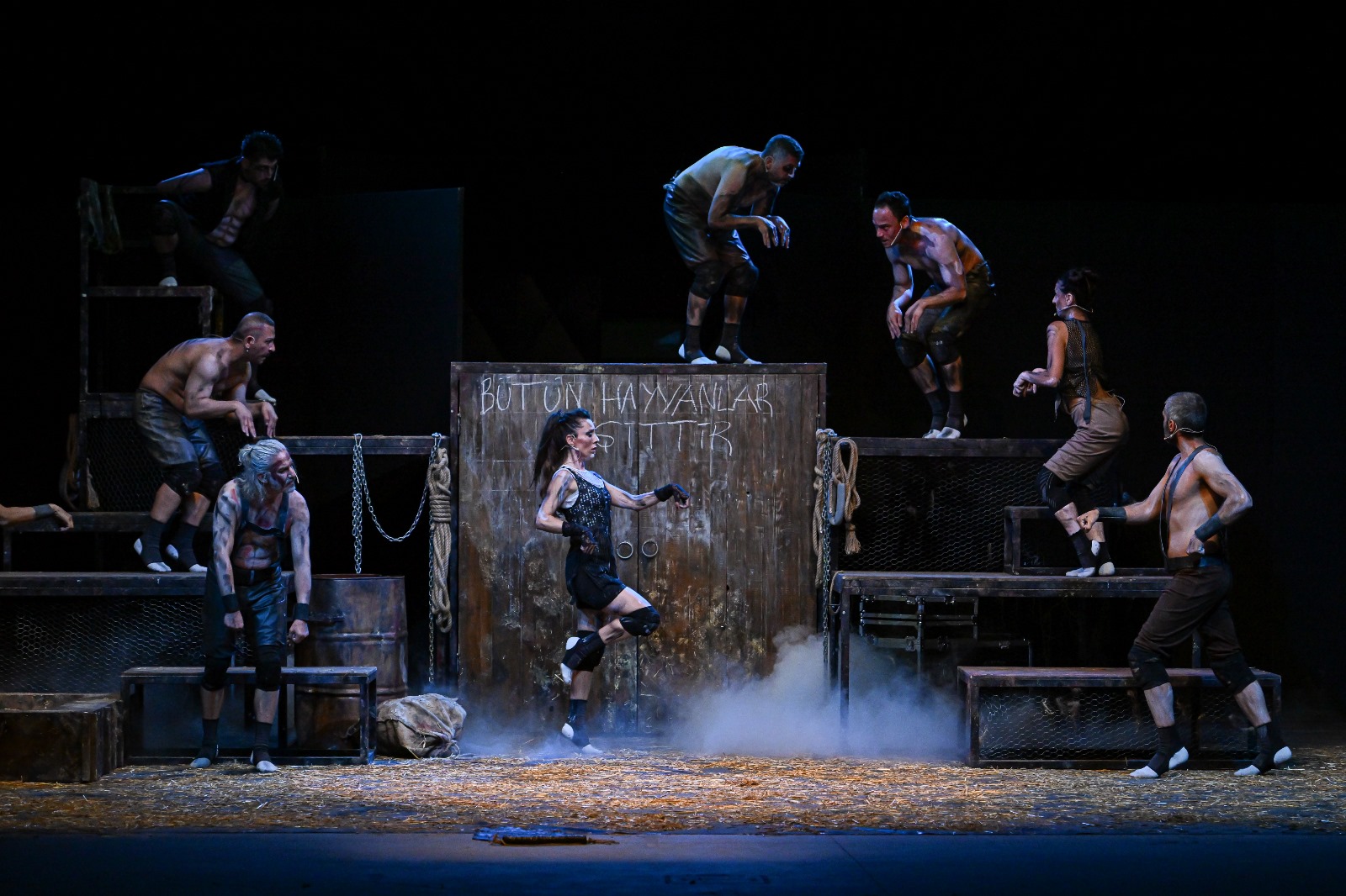 İzmirde açık hava tiyatrosu “Hayvan Çiftliği” ile perdelerini açtı